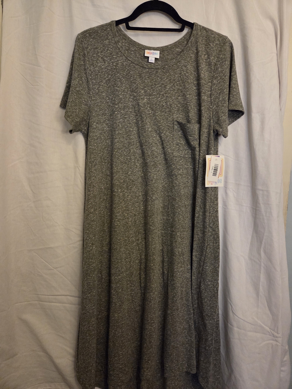 LuLaRoe Carly, Olive Green Short Sleeve Midi Dress